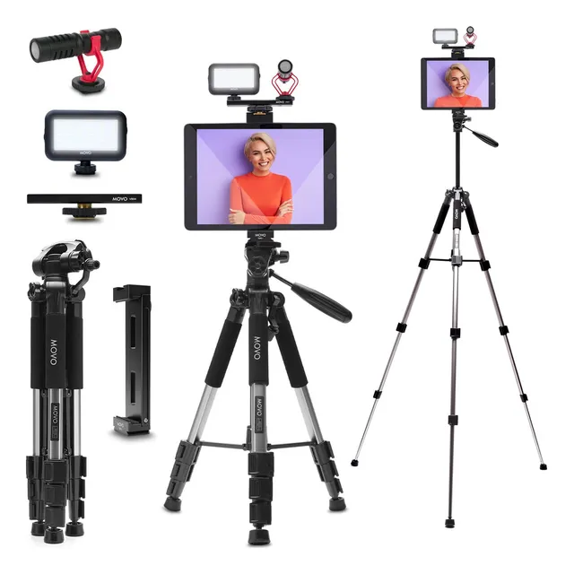 Kit De Vlogging Para iPad Con Trípode Y Micrófono