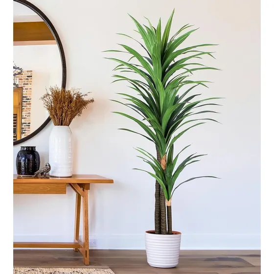 Planta Artificial Para Sala Árvore Yucca Decoração Com 1,50m