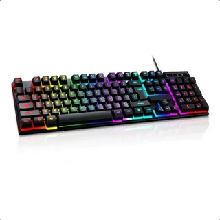 Teclado Gamer Semi MecĂąnico Led Rgb Abnt2 Usb Pc Computador Teclado Gamer Semi MecĂąnico Led Rgb Abnt2 Usb Pc Computador