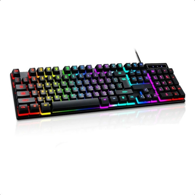 Teclado Gamer Semi Mecânico Led Rgb Abnt2 Usb Pc Computador Teclado Gamer Semi Mecânico Led Rgb Abnt2 Usb Pc Computador