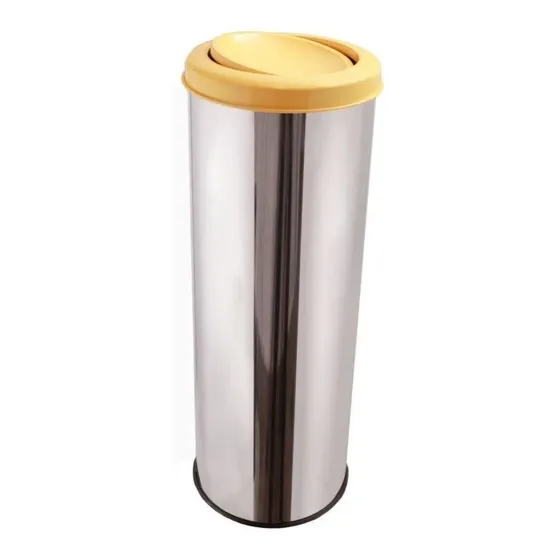 Lixeira Inox Com Tampa Flip-top Basculante 50 Litros Lixo