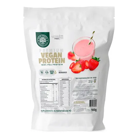 Premium Vegan Protein (900g) - Proteína Vegana Sabor Morango - Stay Green