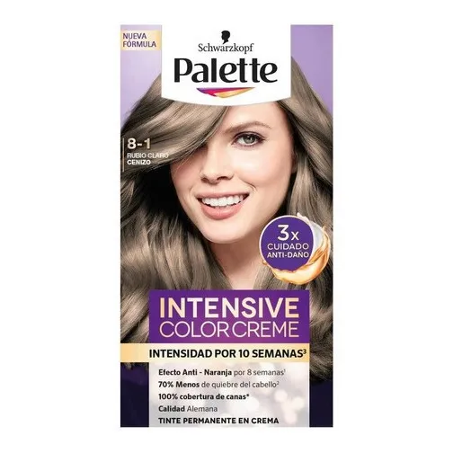 Tinte Color Creme Rubio Claro Cenizo 8-1 Palette