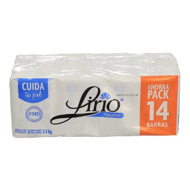 Jabón De Tocador Lirio Neutro 14 Piezas De 150 Gr Cuida Tu Piel