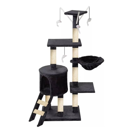 Rascador Tipo Árbol Para Gatos - 5 Niveles Interactivo Color Gris Oscuro Rascador Tipo Árbol Para Gatos - 5 Niveles Interactivo Color Gris Oscuro