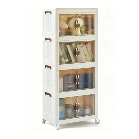 Armário Multiuso Armazenamento 4caixas 50cm Dobrável Branco