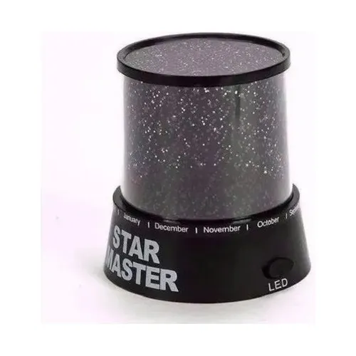 Velador Lampara Proyector Estrellas Star Master Usb O Pilas Negro