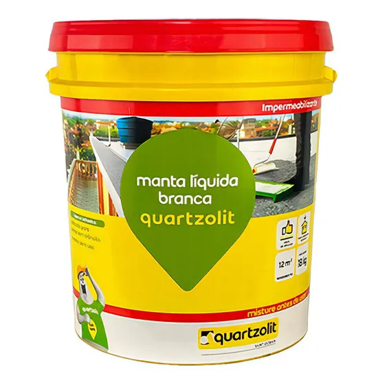 Manta Liquida Emborrachada Quartzolit 18kg Impermeabilizante Cor Branco