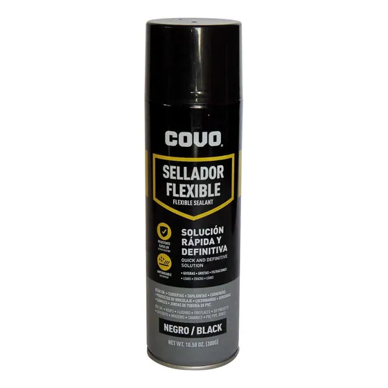 Sellador Flexible Impermeabilizante Covo 300g Spray Negro