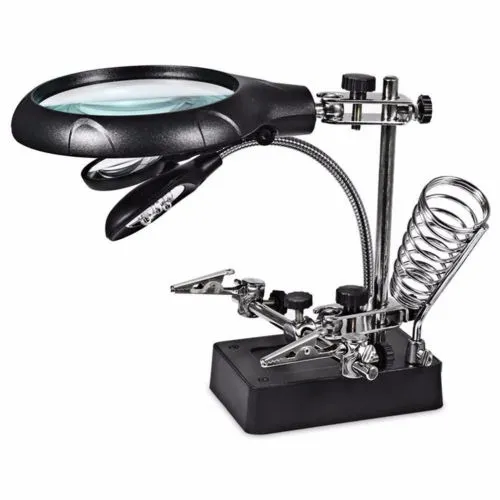 5led Luz Lupa 2.5 X 7.5 X 10 X Soldador Ayuda A 3 Manos Clip