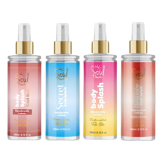 Kit C/4 Body Splash Perfume Corporal Desodorante Colônia