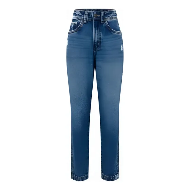 Jean Mom Bluesteel Renner Nuevo Sin Uso Tiro Alto