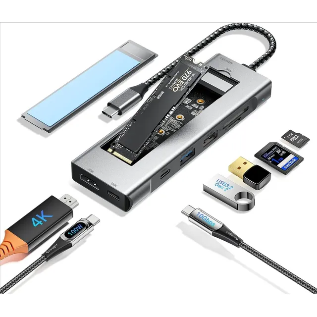 Adaptador Hub Tipo C Case Gabinete Disco Duro Ssd M.2 Nvme