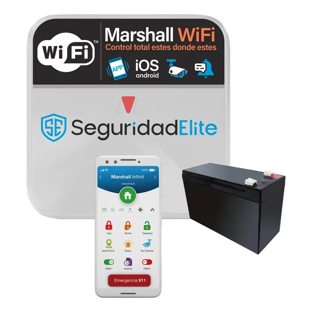 Central Alarma Inalámbrica Marshall 3 Ip Wifi Con Aplicación Para Celular Marshall Smart Alarma Domiciliaria Comercio