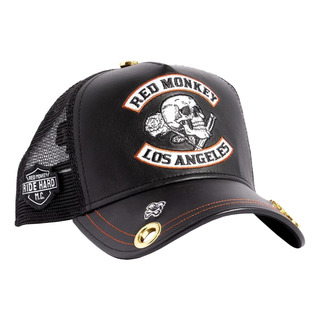 Red Monkey Riders Negro Rm1399 Gorra De Camionero Unisex De Red Monkey Riders Negro Rm1399 Gorra De Camionero Unisex De