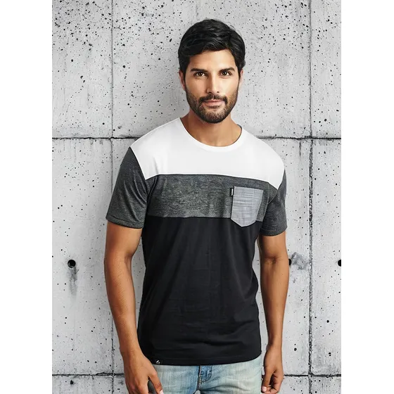 Polo Bloques Stealth Algodón Manga Corta Hombre Negro