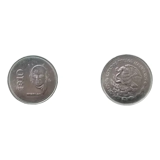 4 Monedas De 10 Pesos De Miguel Hidalgo De 1986 Y 1988