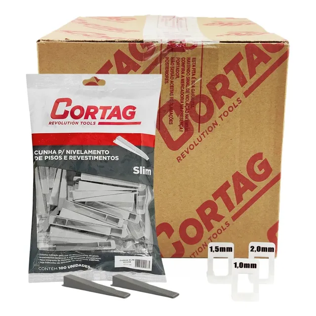 1000 Espaçadores / Nivelador Slim + 100 Cunhas Slim Cortag