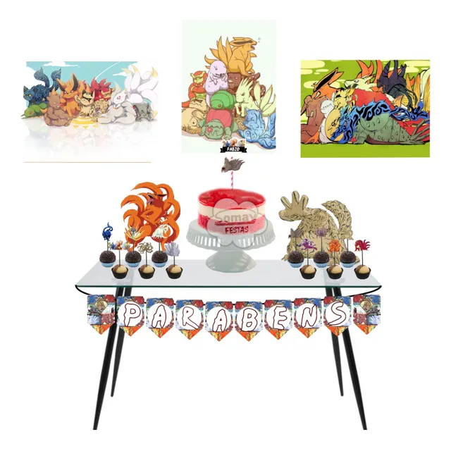 Naruto Bijuus Kit Festa Em Casa Só Um Bolinho