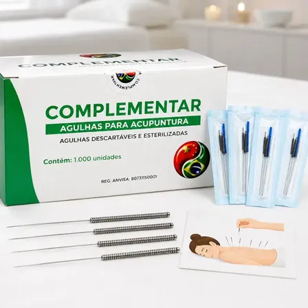 Agulha Acupuntura 25x30 Descartáveis Esterilizadas Kit 1000 - Marianopole