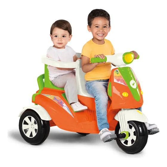 Triciclo Moto Duo De Passeio Duplo 2 Em 1 Infantil Calesita