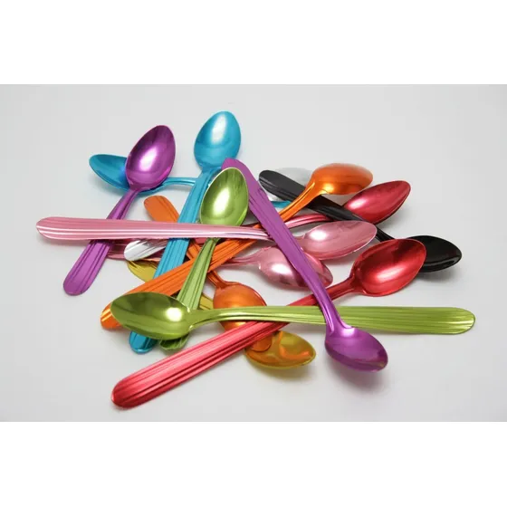 Cucharitas Vintage De Aluminio Colores X 6 Unidades Mango Todo Igual