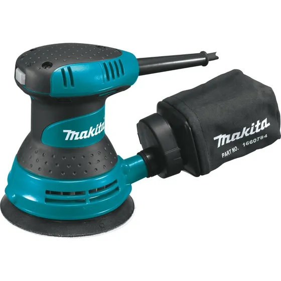 Lijadora profesional roto orbital Makita BO5030 con sistema velcro azul 300W 220V