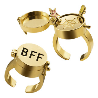 Bff - Anillo Giratorio Dorado De Anime A Juego Con Apertura Bff - Anillo Giratorio Dorado De Anime A Juego Con Apertura