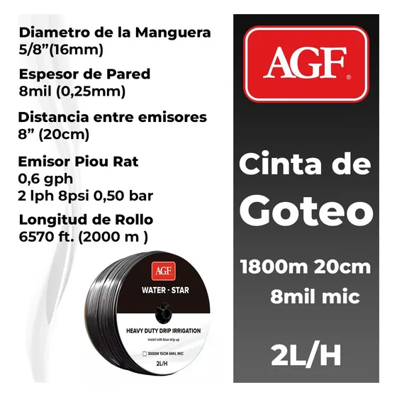 Cinta De Riego Goteo Invernadero Marca Toro