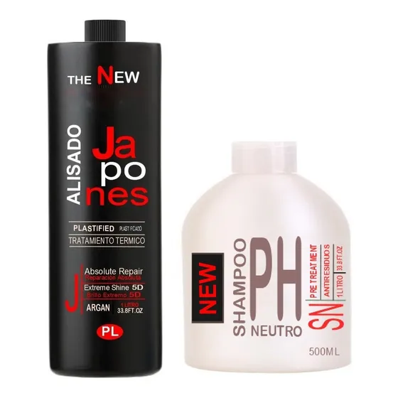 1 Litro  Alisado Definitivo Japones Fuerte + Shampoo Neutro
