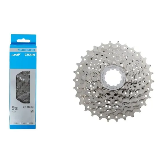 Set Cadena Shimano + Piñon Shimano Sora 9v Ruta- Oscar Bikes