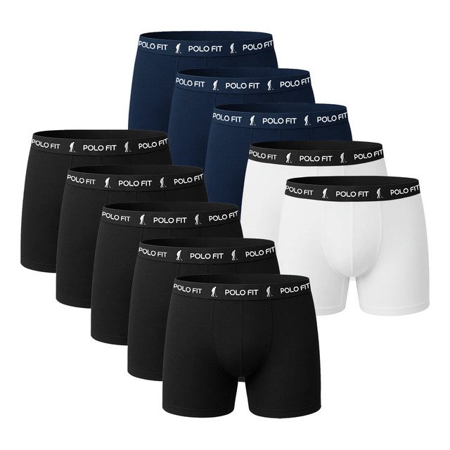 Kit 10 Cuecas Polo Fit Boxer Box Algodão Original Promoção