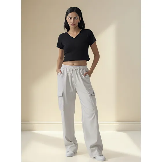 Pantalon Cargo Hombre Vulkano Puño Ajustable Blanco