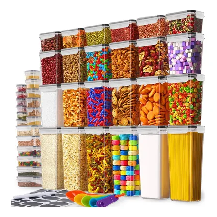 Recipientes Herméticos Almacenamiento Cocina Contenedor 42pz Blanco