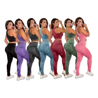 Conjunto Top E Calça Legging Empina Levanta Bumbum Academia Conjunto Top E Calça Legging Empina Levanta Bumbum Academia