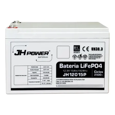 Bateria De Lítio Lifepo4 Jh Power 12.8v 15ah 192wh