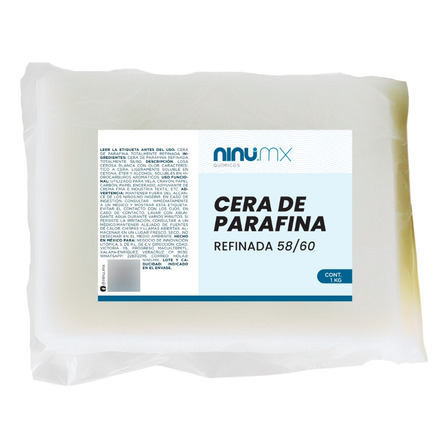 Cera Parafina China Ninu.mx 1 Kilo Refinada 58/60 Cera Parafina China Ninu.mx 1 Kilo Refinada 58/60