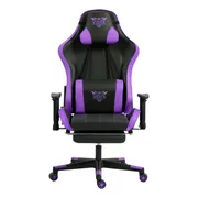 Silla Gamer Vidita ES900 Reclinable 180° Violeta Cuero Sintético Apoya Pies