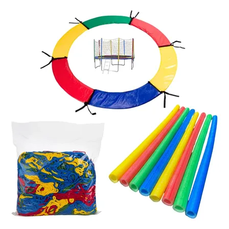 Kit Protetor De Molas Cama 3,66m/ 3,70m + Rede + 8 Isotubos