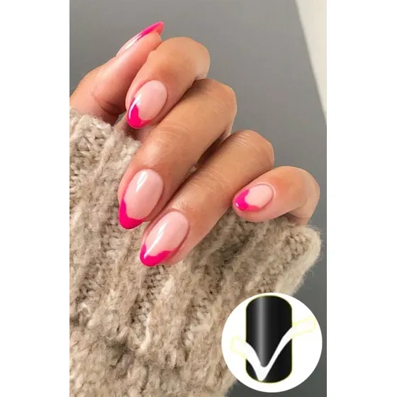 Kit Francesinha Em V Curvado Para Unhas - 140 Unidades
