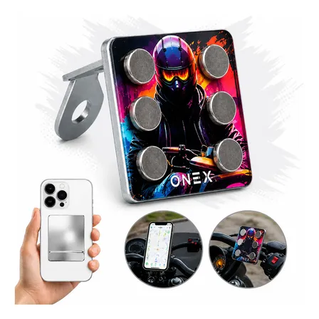 Suporte Celular Moto Magnetico Ima Extra Forte Motoboy Gps Preto