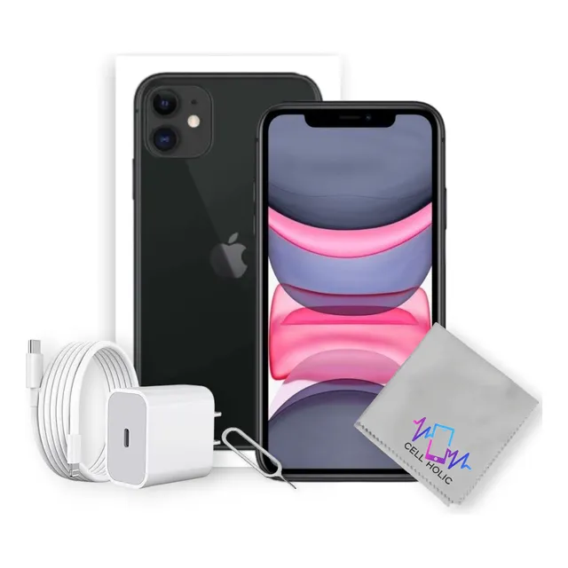 Apple Iphone 11 (128 Gb) - Negro Caja Original Bateria 100% Negro (Reacondicionado)