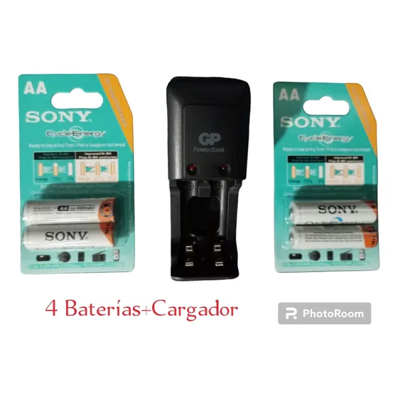 Baterías Recargables Aa Sony + Cargador 