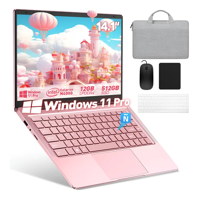 Laptop 14.1'' Notebook Portátil 12gb 512gb Español Teclado