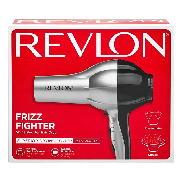 Revlon Secadora De Cabello Para Peluquería 1875 Watts Color Negro/Gris