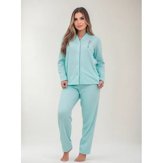 Pijama Aberto Moletinhos Flanelado Frio Intenso Adulto