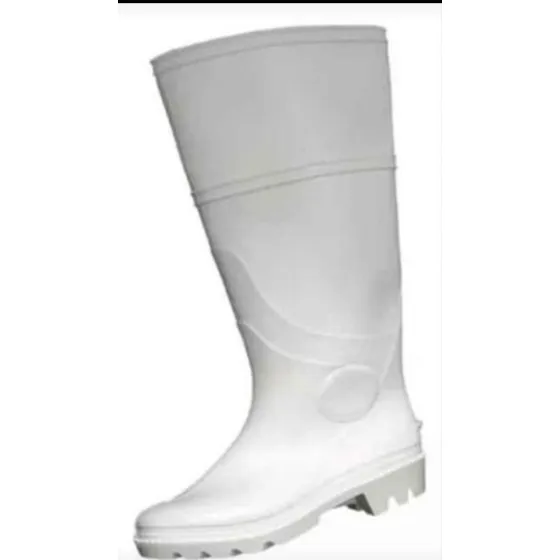 Bota Pvc Blanca Caña Larga Sin Puntera   Top  