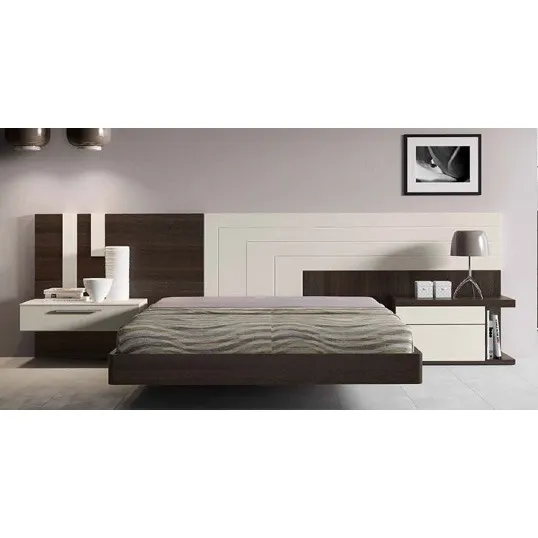 Juego Dormitorio Matrimonial Respaldo Mesas De Luz Laqueado