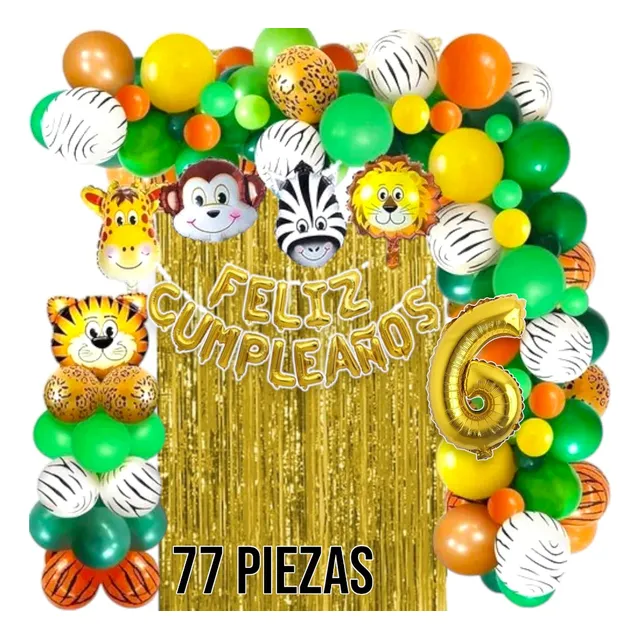 Globos Animales Selva Granja Fiesta Metalizado Latex Cumple