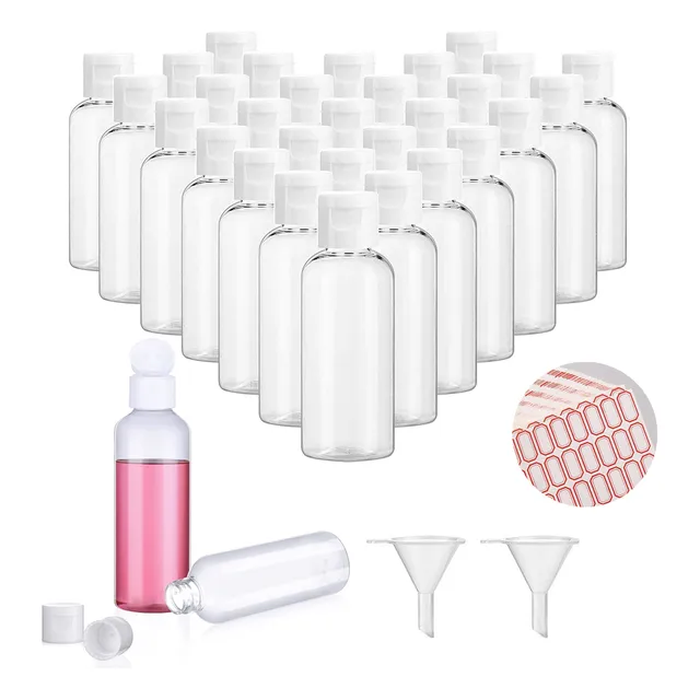 50 Envase Vacio Botella De Plastico Gel Crema 30ml Tapa Flip